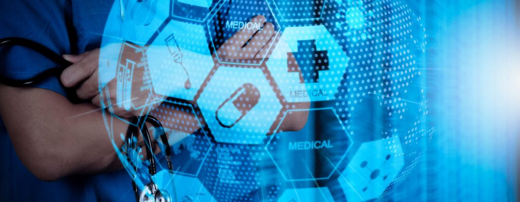 health care and medical services concept with world or global fo